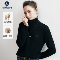 navigare 意大利小帆船高领纯羊毛针织衫