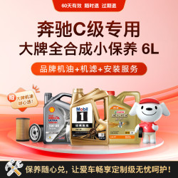 京东 奔驰6L全合成小保养卡奔驰C级车 1.8T 含机滤和工时60天有效