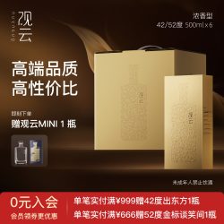 观云 宴请 浓香型白酒 礼袋  40-49.9度 礼盒装 500mL