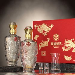 喜福盛世 52度 浓香型白酒 500ml*2瓶