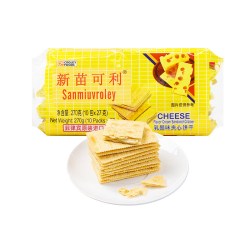 新苗可利进口菲律宾乳酪夹心薄饼干早餐代餐一口酥香块块香脆零食 270g