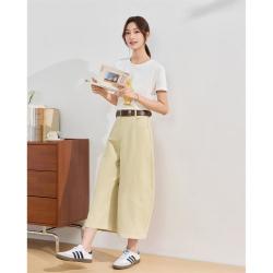 爱依服 商场爱依服2026夏季通勤宽松直筒显瘦女潮酷休闲阔腿七分裤