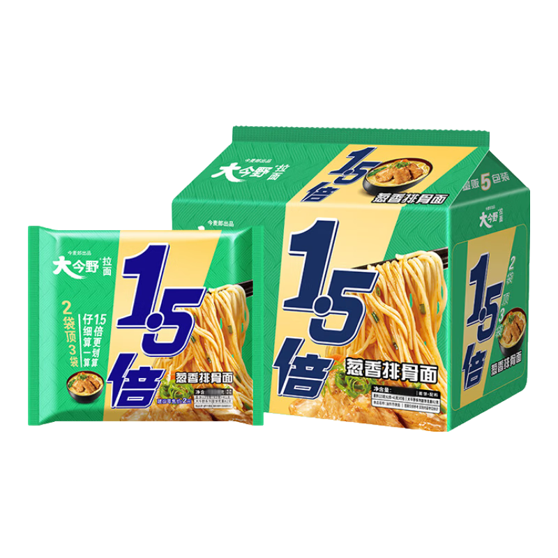 今麦郎 大今野 葱香排骨味 126g*5袋 方便面