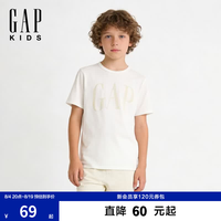 Gap logo纯棉短袖T恤儿童装美版708411 白色