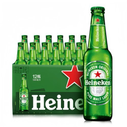 喜力 经典拉格啤酒 500mL*12瓶 赠星银500ml*3罐