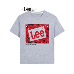 Lee 男女中大童短袖T恤2026夏季纯棉薄款儿童上衣时尚经典印花潮