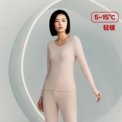 三枪 纯棉薄款情侣保暖内衣3A抗菌抗静电套装无侧缝男秋衣秋裤女