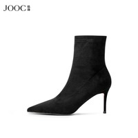 JOOC 尖头弹力靴女细高跟瘦瘦靴袜靴百搭小码6491