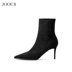 JOOC 尖头弹力靴女细高跟瘦瘦靴袜靴百搭小码6491