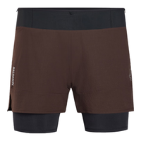 萨洛蒙 SENSE 2IN1 SHORTS 轻量透气 咖啡豆棕 S 运动短裤