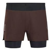 萨洛蒙 SENSE 2IN1 SHORTS 轻量透气 咖啡豆棕 S 运动短裤