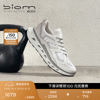 ecco 运动鞋男 2026年防水透气跑鞋男鞋 健步BIOM720 850344 白色/水泥灰/砂砾灰/银色85034461706 42