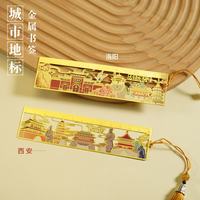 木易 文化创意地标金属书签景区文创纪念品北京西安全国城市伴手礼物 西安尺子书签 13.5*3.5cm