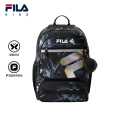 FILA 儿童书包2026年新款双肩包 深黑-BK S