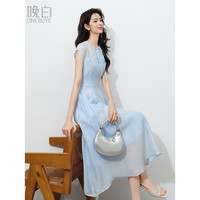 晚白 莱赛尔天丝连衣裙女