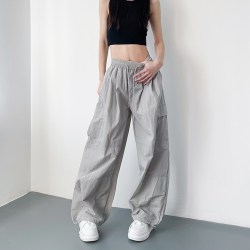 蜜略 女士灰色工装阔腿裤 S-117