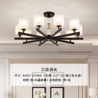 雷士 吊灯客厅灯 轻奢美式吊灯【达拉斯10头】防尘盖+7W光源
