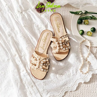 Sam Edelman 山姆爱德曼虞书欣同款26夏一字凉拖鞋女珍珠贝BAY22 珍珠贝