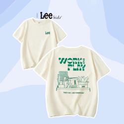 Lee 户外休闲夏季童装男童短袖t恤女童中大童全棉上衣儿童衣服洋气