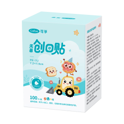 可孚 医用无菌创口贴100片/盒 婴儿儿童卡通防水透气大号创可贴可洗澡