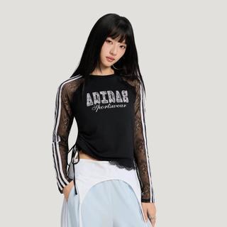 adidas 阿迪达斯 透气蕾丝 长袖运动T恤
