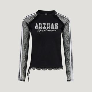 adidas 阿迪达斯 透气蕾丝 长袖运动T恤