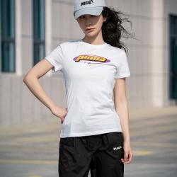 PUMA 女装上衣圆领短袖透气舒适休闲舒适户外日常跑步健身训练运动T恤