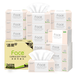 洁柔 粉Face系列 抽纸 3层*120抽*24包(195*133mm) 自然无香