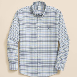 Brooks Brothers 男士 Tattersall Sport Shirt Stretch Non-Iron Oxford Button-Down Collar