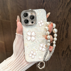 无牌 适用于苹果17华为VIVO/OPPO小米iPhone16贝壳纹四叶草防摔手机壳
