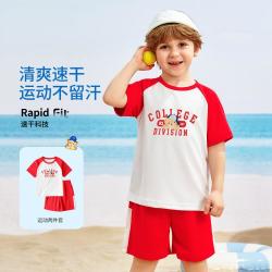 Classic Teddy 夏季速干排汗婴幼套装足球篮球运动套装儿童套装清爽透气T恤短裤
