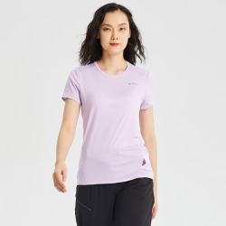 迪卡侬 速干T恤户外运动短袖女徒步登山弹力跑步半袖-2497698