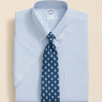 Brooks Brothers 男士短袖POLO衫 Mini Stripe Dress Shirt