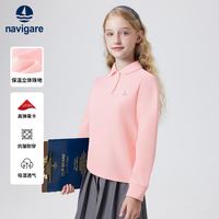 navigare 女童POLO衫 娃娃领花边 浅粉 120码