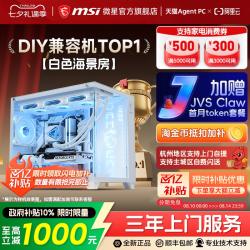 微星 白色海景房全家桶电脑主机i5 13600KF台式机RTX4060Ti显卡组装机设计直播台式整机