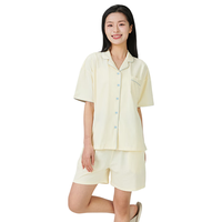京舒然 纯棉短袖 浅黄 XL 睡衣家居服套装