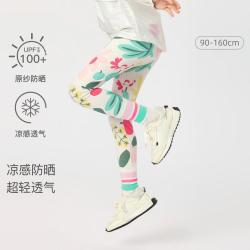 marc & janie 女童透气干爽弹力运动防蚊瑜伽裤儿童夏季裤子薄款