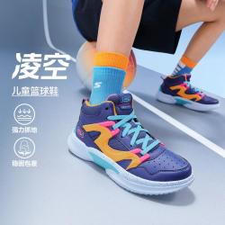 斯凯奇 男中大童|夏季男童鞋篮球鞋运动休闲鞋舒适柔软绑带中帮