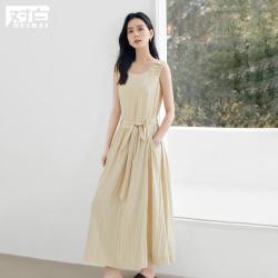 DUIBAI 女式简约U领无袖连衣裙