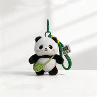 繁夏 汽车挂饰品可爱熊猫卡通公仔挎包包挂件生日礼物手工编织钥匙扣