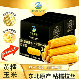 开源保丰 东北新鲜黄糯玉米软糯香甜拉丝独立包装铝箔装黄糯玉米250g*8支