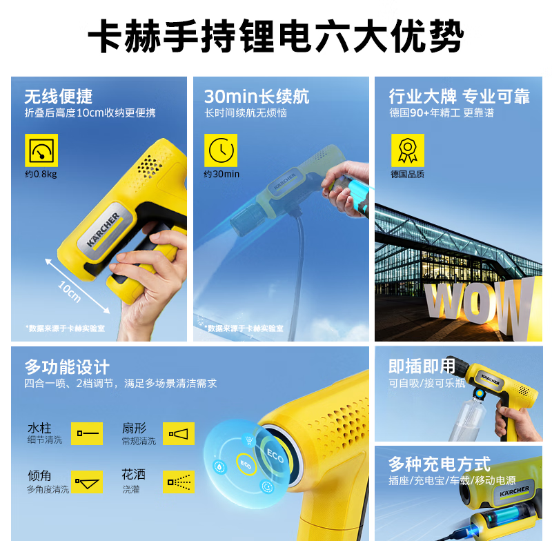 KÄRCHER卡赫 KHBAir 无线高压水枪 电动洗车器