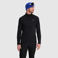 Outdoor Research Vigor Grid Fleece Half Zip Shirt - Men's , Color: Black, Grey Heather',