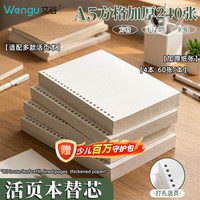 文谷 Wengu）活页纸替芯A5方格活页纸可拆卸活页本内芯网格本加厚简约笔记本替芯 NA560-2方格*4