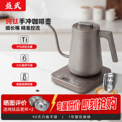 益武 专用纯钛电水壶咖啡壶恒温电热水壶保温手冲细嘴茶艺壶1L