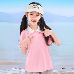 笛莎 女童夏中大童夏装短袖polo上衣