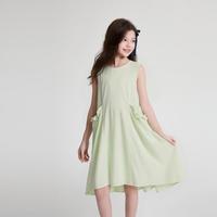 笛莎 女童26夏装中大童舒适清爽棉布裙