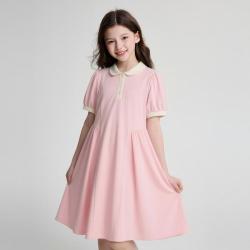 笛莎 女童26夏装中大童撞色甜美连衣裙