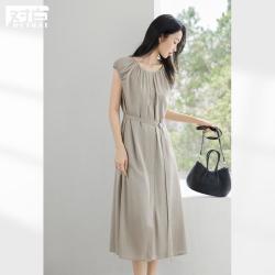 DUIBAI 夏装法式轻薄无袖女式连衣裙高级感气质A字裙