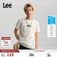 Lee 26夏季新品标准版圆领长方形Logo印花男短袖T恤 象牙白 XL